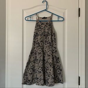 Forever21 Navy and Grey Floral Skater Dress